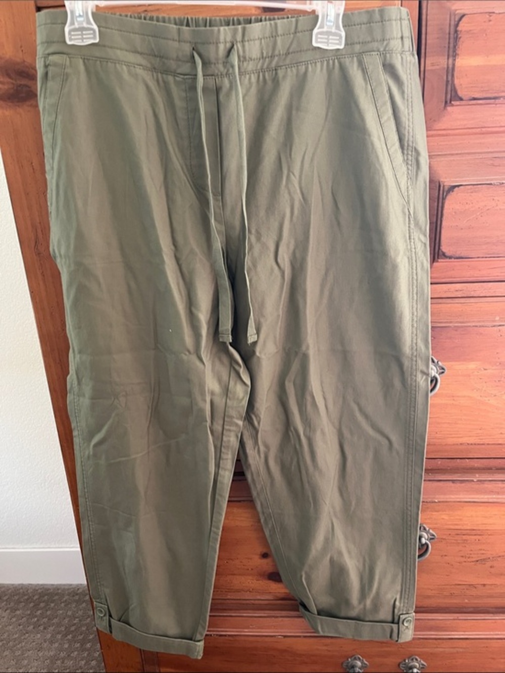 Talbots Olive Drawstring Pants for Women Size 10 NWT